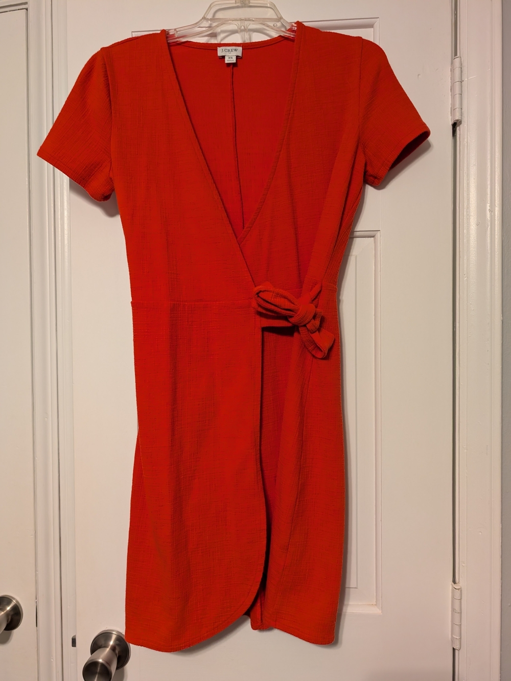 J. Crew Red Wrap Tie Mini Dress